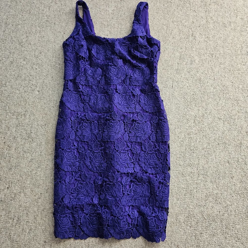 Lauren Ralph Lauren Sleeveless Lace Sheath Dress Hydrangea Size 8 NEW WITH TAGS